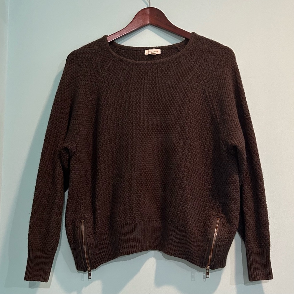Nordstrom Silence + Noise Charcoal Grey XS Knit Zip Sweater